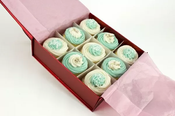 9 Cool Blue Cupcakes Gift Boxed