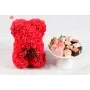 Red Rose Bear with Fresh Dipped Strawberries and Mini Brownies