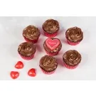 Glittered Chocolate Rose Cupcakes
