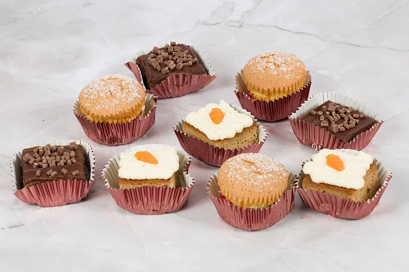 Carrot, Brownie and Victoria Sponge Cake Selection
