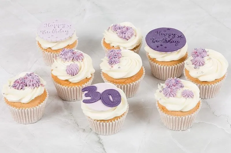 Personalised Lilac Boutique Birthday Cupcakes