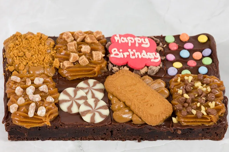 Personalised Chocolate and Caramel Brownie Variety Box