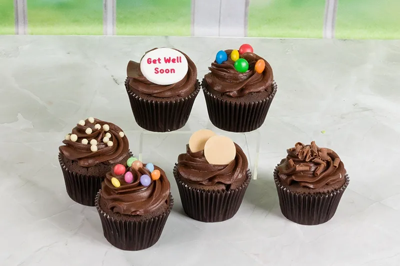 Chocolate Party Collection Get Well Soon Cupcakes