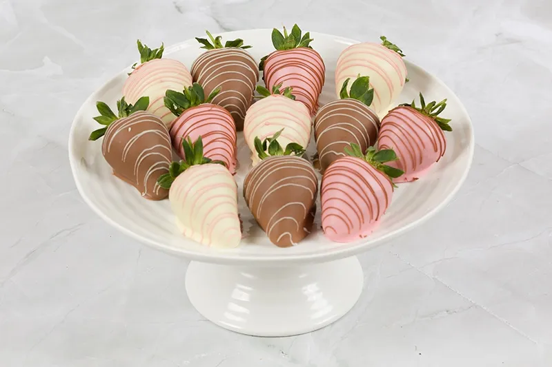 12 Chocolate Covered Swirled Strawberries